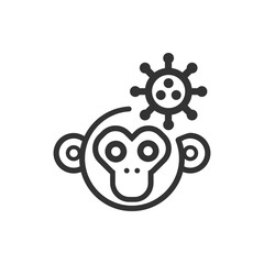 Cartoon Monkey pox vector icon