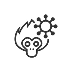 Monkey pox cartoon line icon