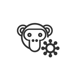 Monkey pox cartoon line icon