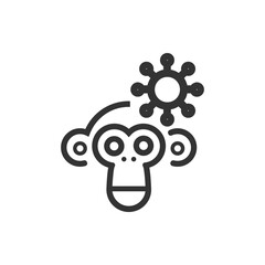 Obraz premium Cartoon Monkey pox vector icon