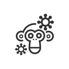 Obraz premium Monkey pox cartoon line icon