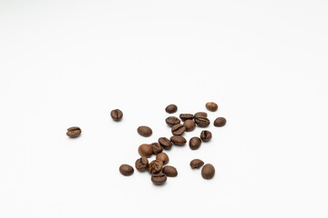 Coffee beans on a white background
