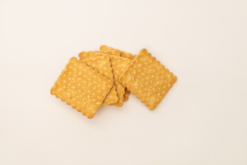 Galette cookies on a white background