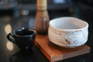 cup of coffee matcha green tea
