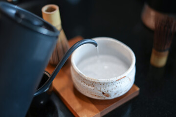 milk cup of coffee matcha green tea