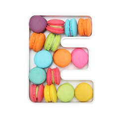 macaroons variety in alphabet plate