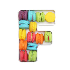 macaroons variety in alphabet plate