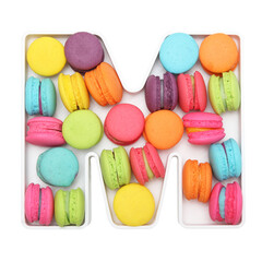 macaroons variety in alphabet plate