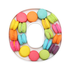 macaroons variety in alphabet plate