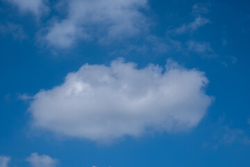 white clouds in the blue sky. cumulus.