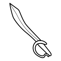 Hand drawn saber. Vector illustration