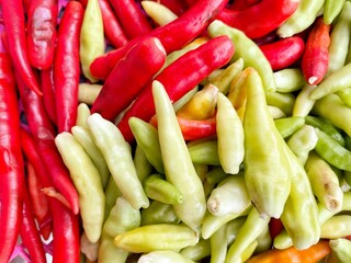 Red and green chilli Thai food