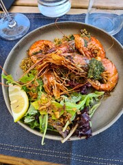 Gambas aux légumes à Mimizan