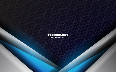 Modern abstract technology silver blue color background