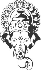 Lord Ganesha face for  Happy Ganesh Chaturthi