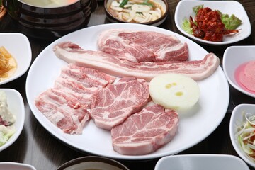 Korean grilled pork belly meat