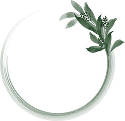 Watercolor Leaves Wreaths Frame