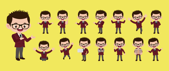 Fototapeta premium People with different poses. vector 
