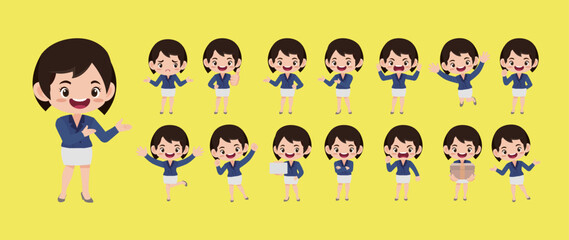 Obraz premium People with different poses. vector 