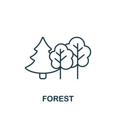 Forest icon. Line simple line Outdoor Recreation icon for templates, web design and infographics