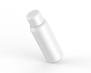 Cosmetic bottle mockup template on isolated white background, 3d render illustration