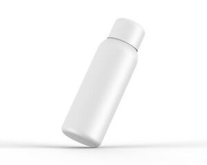 Cosmetic bottle mockup template on isolated white background, 3d render illustration