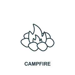 Campfire icon. Line simple line Outdoor Recreation icon for templates, web design and infographics