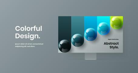 Abstract desktop mockup web project illustration. Isolated landing page design vector layout.