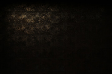 copy space black and golden dark wall texture