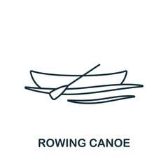 Rowing Canor icon. Line simple line Outdoor Recreation icon for templates, web design and infographics