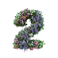 3d rendering of vertical flower garden number