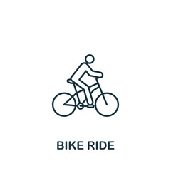 Bike Ride icon. Line simple line Outdoor Recreation icon for templates, web design and infographics