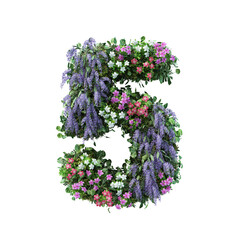3d rendering of vertical flower garden number