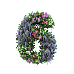 3d rendering of vertical flower garden number