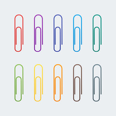 Set of 10 clips. Vector EPS10. Back to school.