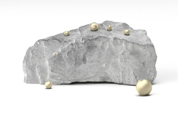 cosmetic display product stand, White stone podium scene background, 3d rendering