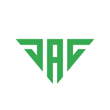 Initial letter JAC triangle logo, simple monogram logo vector