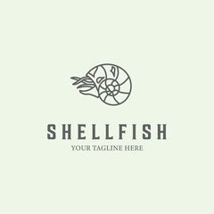 shellfish logo line art logo minimalist design creative wave ocean