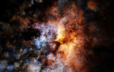 Water and fire elements magical background