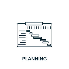 Planning icon. Line simple icon for templates, web design and infographics