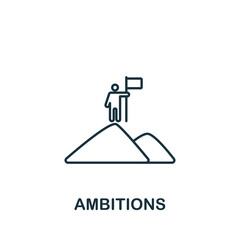 Ambitions icon. Line simple icon for templates, web design and infographics