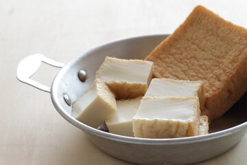 Asian food, deep fried Tofu for cooking image