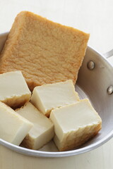 Asian food, deep fried Tofu for cooking image