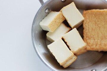 Asian food, deep fried Tofu for cooking image