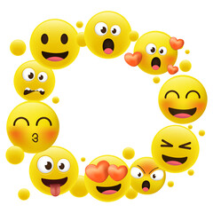 Set of emoticons with a different mood.