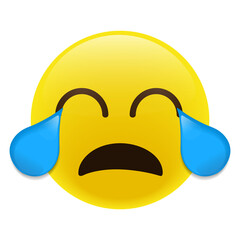 Cry in Fear Emoticon. Face Sad.