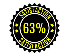 63% Satisfaction Sign Vector transparent background