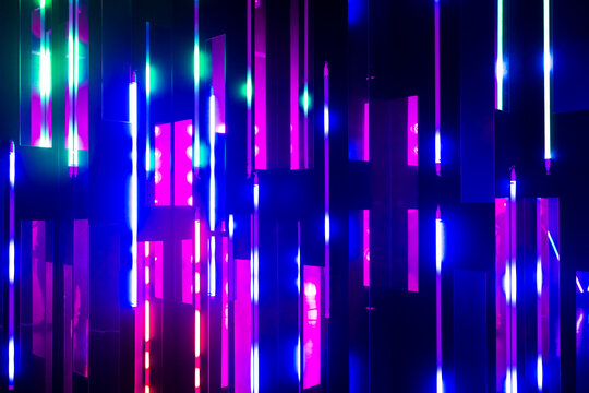 Empty Room With Abstract Neon Lighting