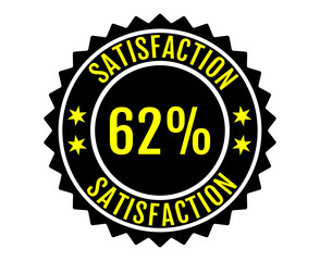 62% Satisfaction Sign Vector transparent background