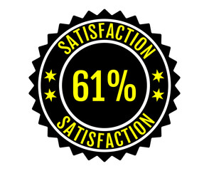 61% Satisfaction Sign Vector transparent background